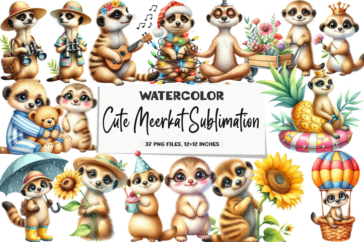 Cute Meerkat Sublimation, an Illustration by DreamArtGraphic (Photo 1 of 5)