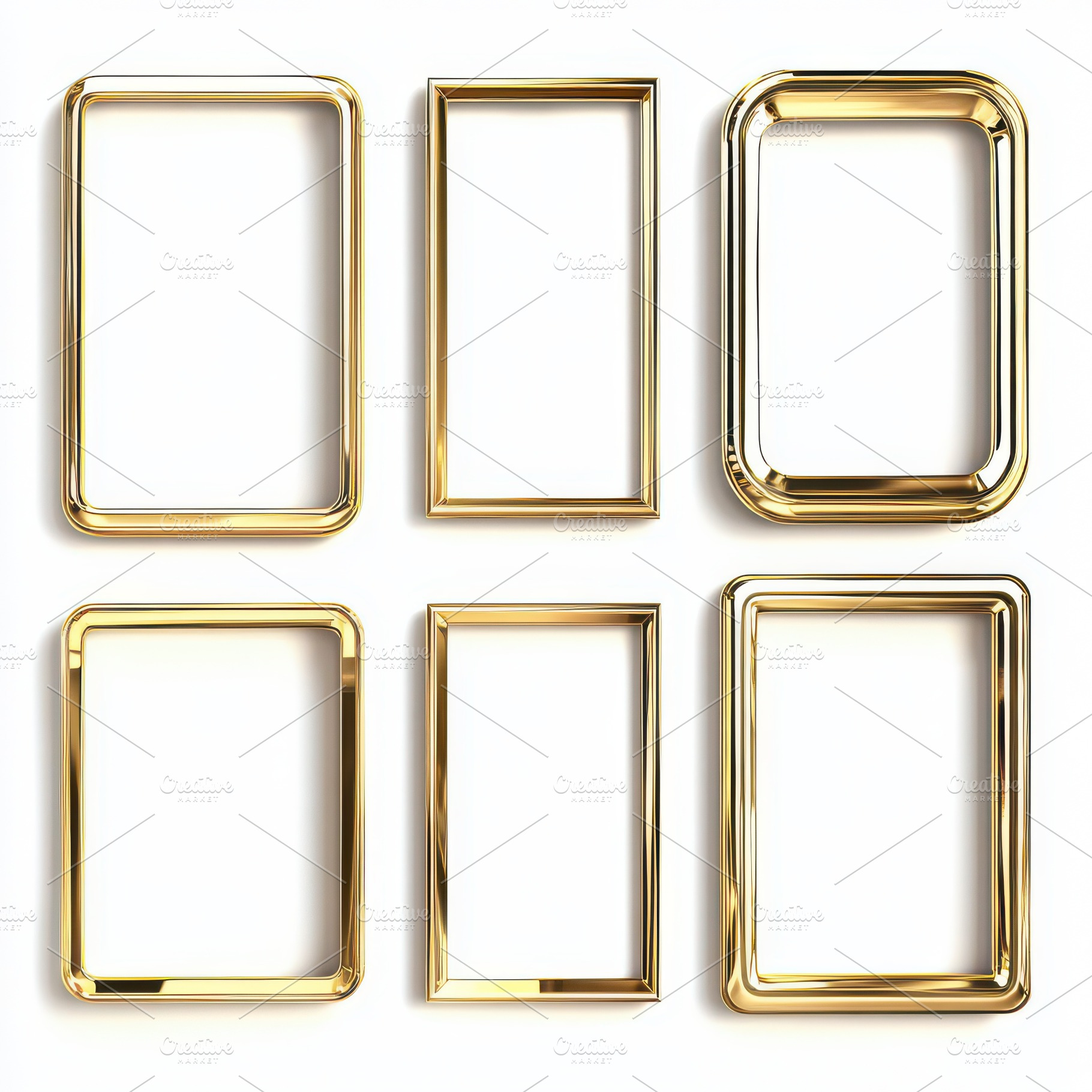 Six Golden Frames Elegant Design Gal, an Abstract Photo by Pixeness Studio