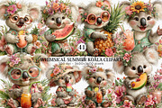 Whimsical Summer Koala Clipart PNG, an Illustration by Canvas Craft (Thumbnail 1 of 7)