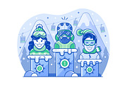 Skiing Resort Web Illustrations, a Sport Illustration by Alex Krugli (Thumbnail 6 of 15)
