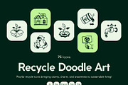 Recycle Doodle Art Set, an Outline Icon by Vectors Market (Thumbnail 1 of 8)
