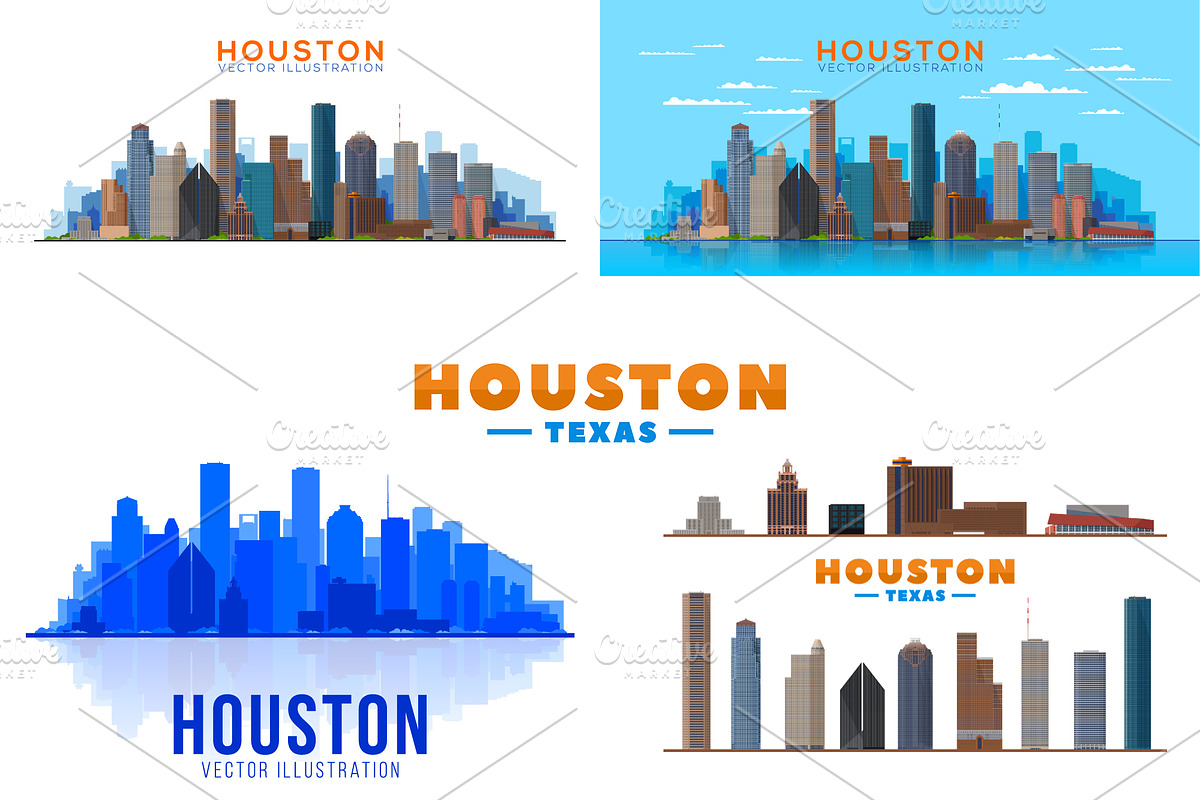 Houston Texas skyline illustration, an Illustration by Sky and glass (Photo 1 of 5)