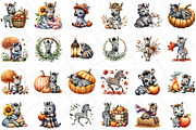 Watercolor Autumn Zebra Clipart, an Illustration by DreamPrint404 (Thumbnail 5 of 6)