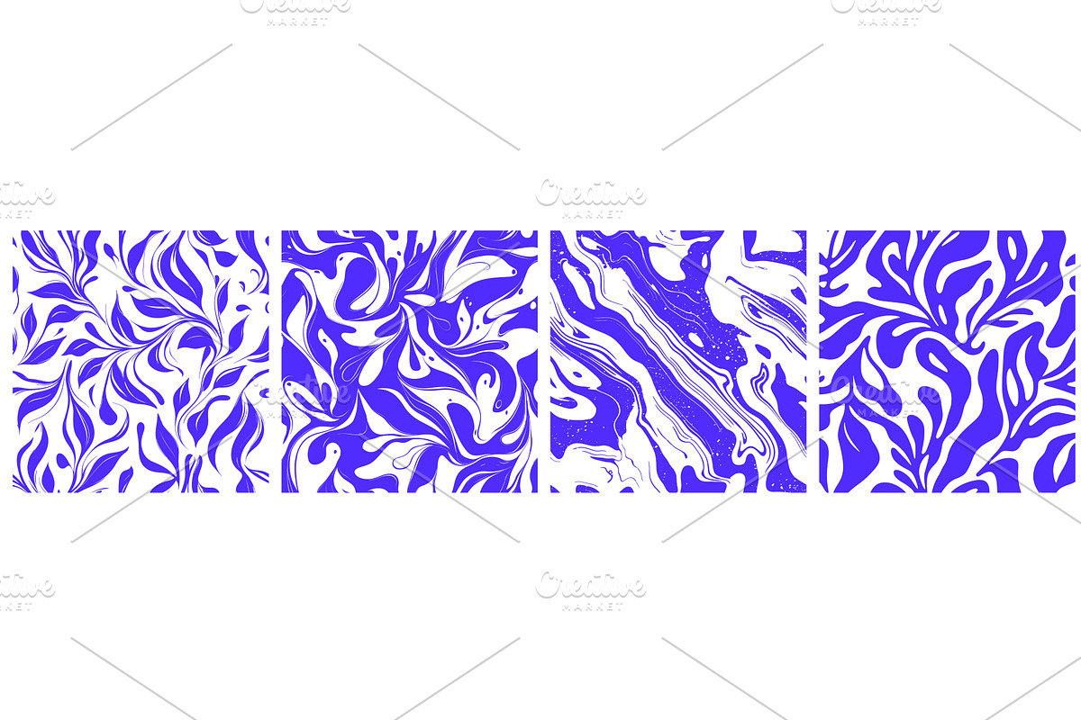 blue flat pattern. cyan ornament, an Illustration by Stock-Smart-Start