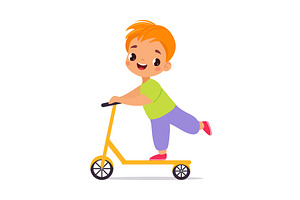 Boy Character Play Ride Scooter