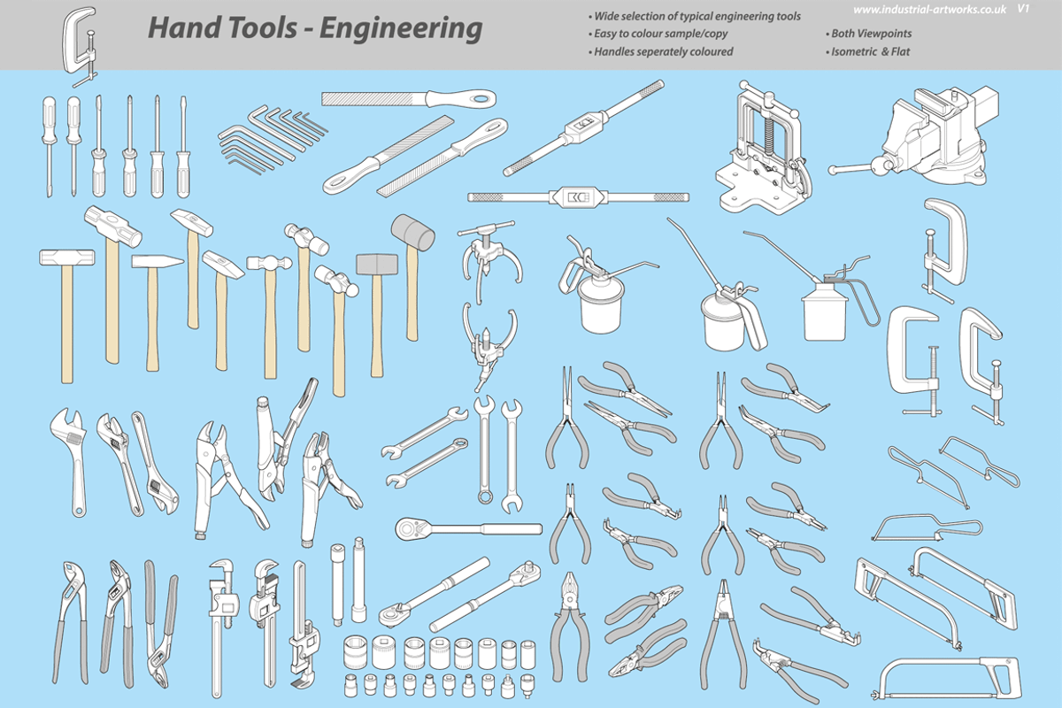 HandTools - Engineering, an Illustration by Industrial Artworks (Photo 1 of 5)