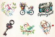 Retro Valentine Sublimation Clipart, an Illustration by DreamArtGraphic (Thumbnail 4 of 5)