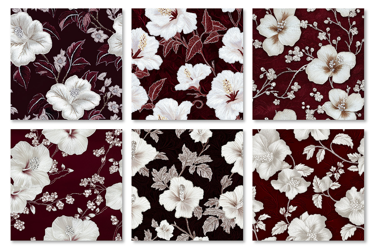 White Hibiscus Digital Paper, a Texture Graphic by Dream Creation (Photo 6 of 7)