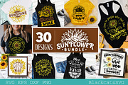Sunflower SVG bundle 30 designs, an Illustration by BlackCatsMedia (Thumbnail 3 of 6)