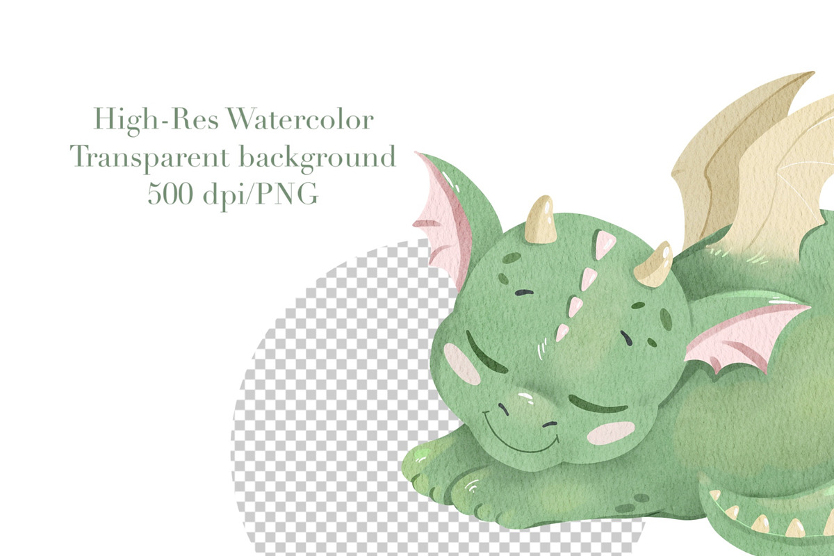 Dragons Watercolor Clipart, an Animal Illustration by ArtGiftsStudio (Photo 3 of 6)
