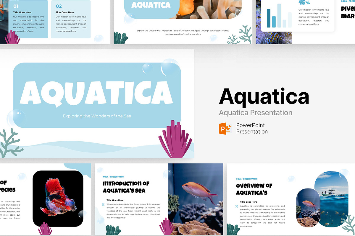 Aquatica - Cute Powerpoint Template, a Presentation Template by Eklip Studio (Photo 1 of 5)