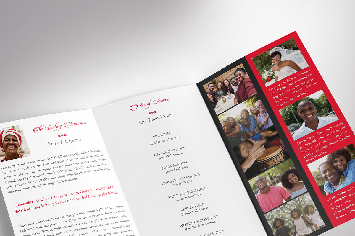 Red Legal Trifold Funeral Program, a Brochure Template by Godserv Designs (Photo 6 of 10)