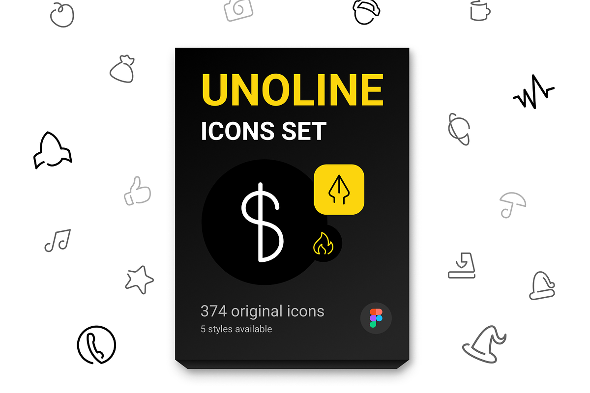 Unoline Icons Set, an Outline Icon by Amazing Custom Icons (Photo 1 of 7)