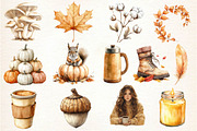 Watercolor Neutral Autumn Clipart, an Illustration by Dream Creation (Thumbnail 4 of 4)