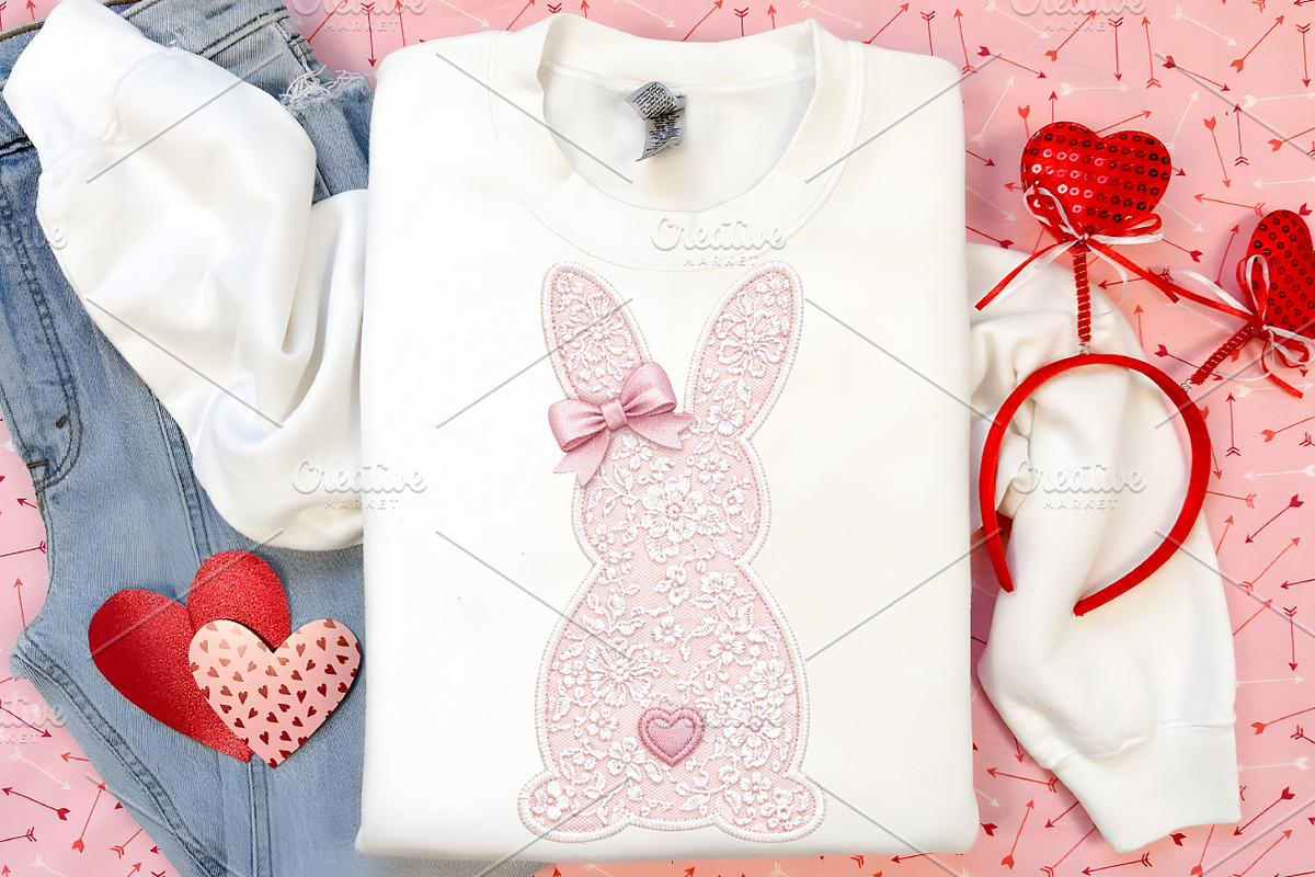 White Lace Bunny Coquette Bow Png, an Illustration by Canvas Craft (Photo 5 of 7)