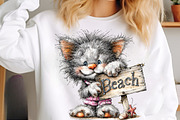 Watercolor summer cats clipart, an Illustration by SinaCreation (Thumbnail 4 of 9)