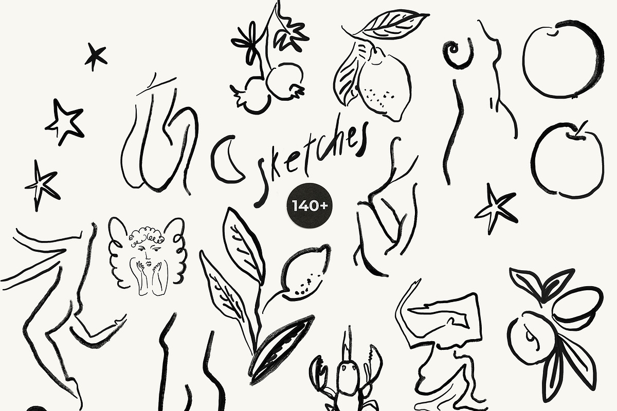 SKETCHES Line Art Drawings, a Decorative Illustration by Lana Elanor (Photo 10 of 14)