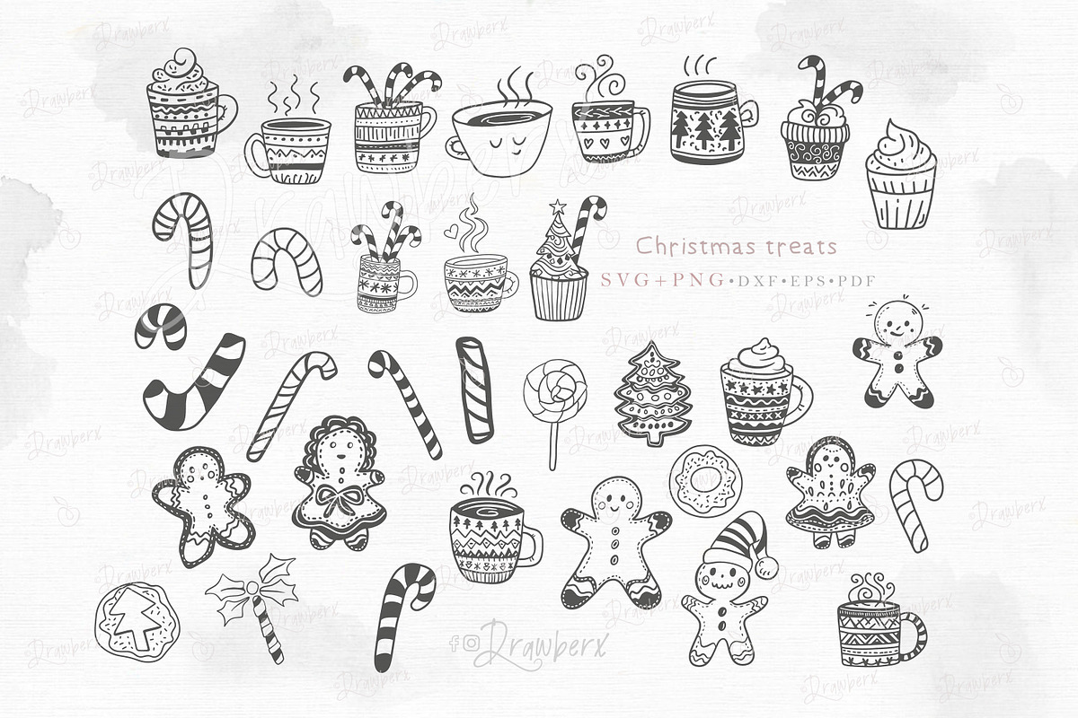 Doodle Christmas Svg png lineart 128, an Illustration by Drawberx (Photo 6 of 11)