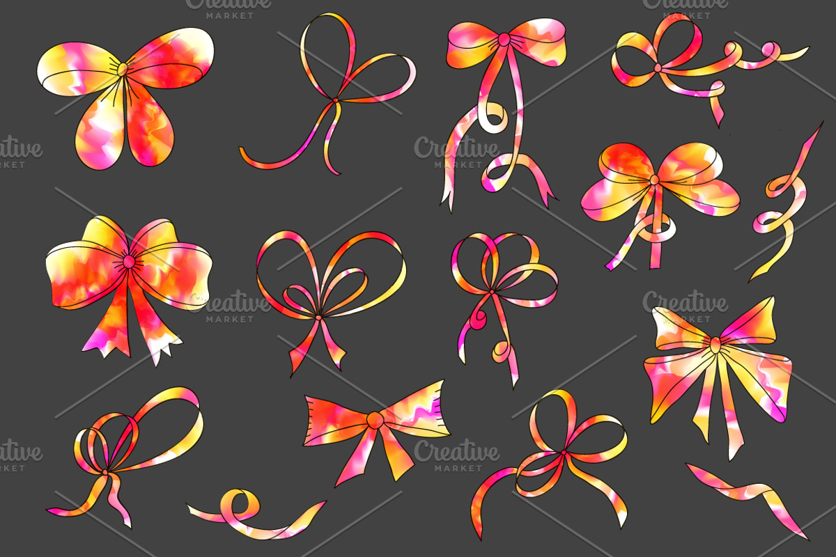 Big Hand-Drawn Bows Set., a Decorative Illustration by Svetlana Avv (Photo 8 of 8)