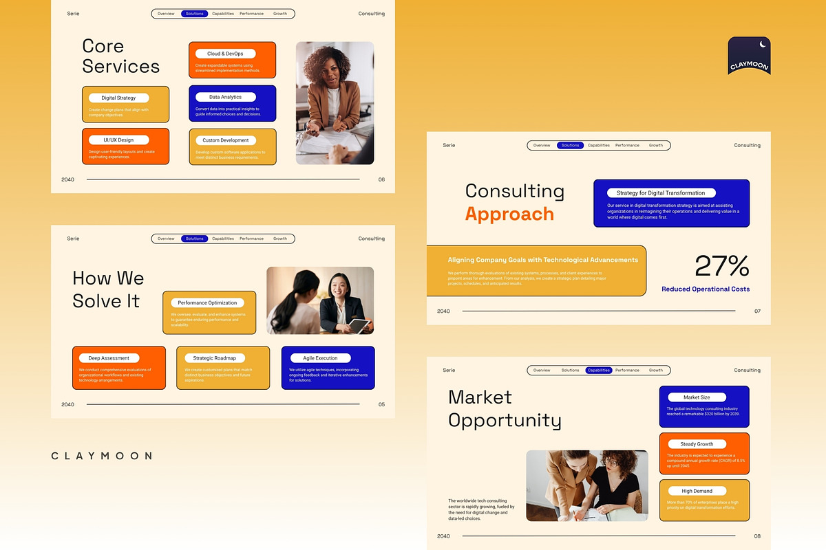Serie Consulting Company Pitch Deck, a Presentation Template by Claymoon Lab (Photo 3 of 9)
