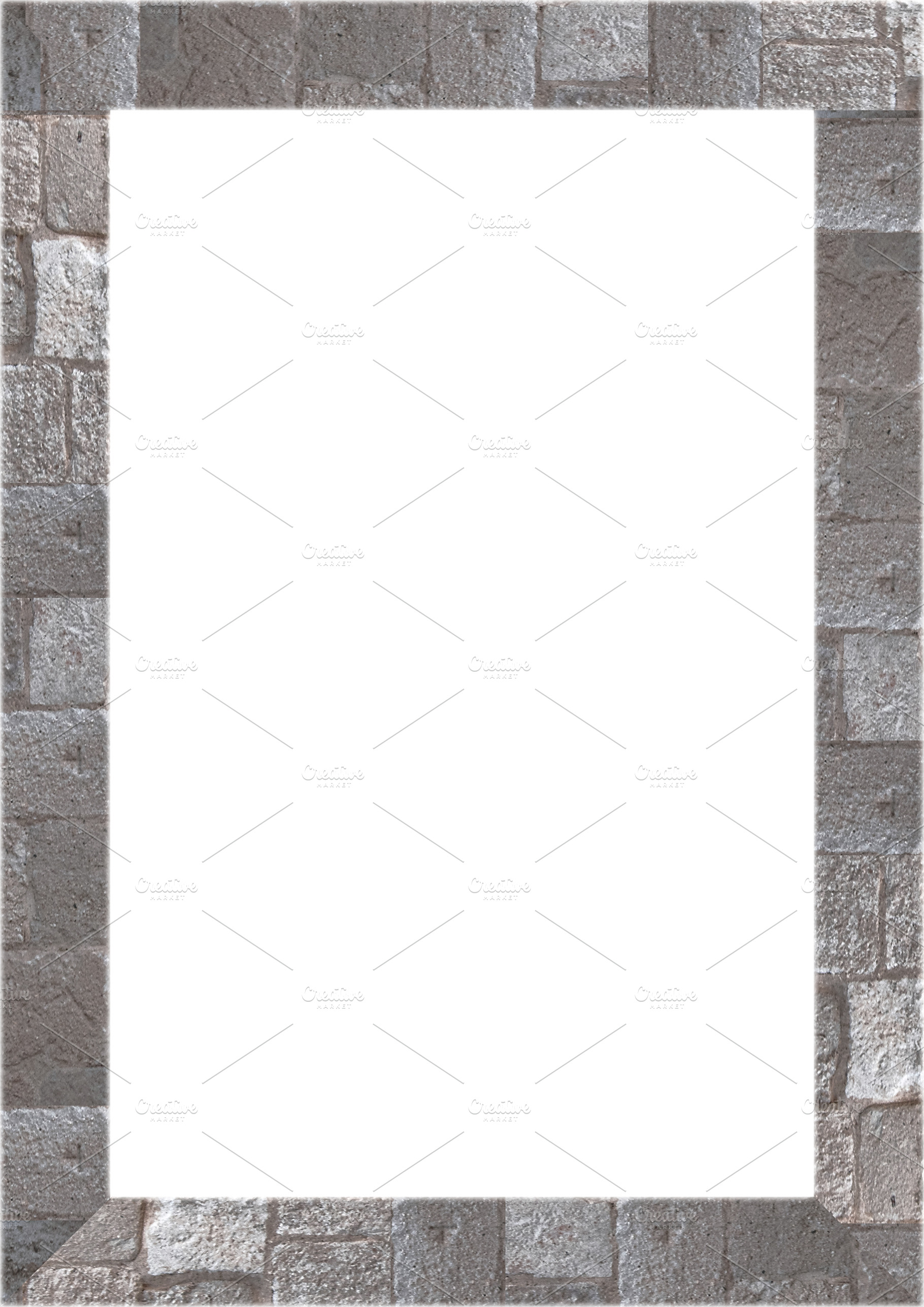 Blank frame with stone material wall borders, an Abstract Photo by DanFLCreativo