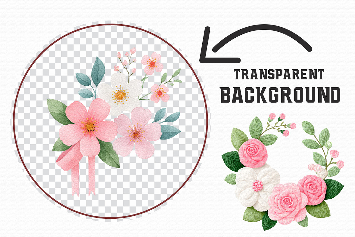 Coquette Floral Frames Clipart, an Illustration by Libby Wishes (Photo 4 of 7)