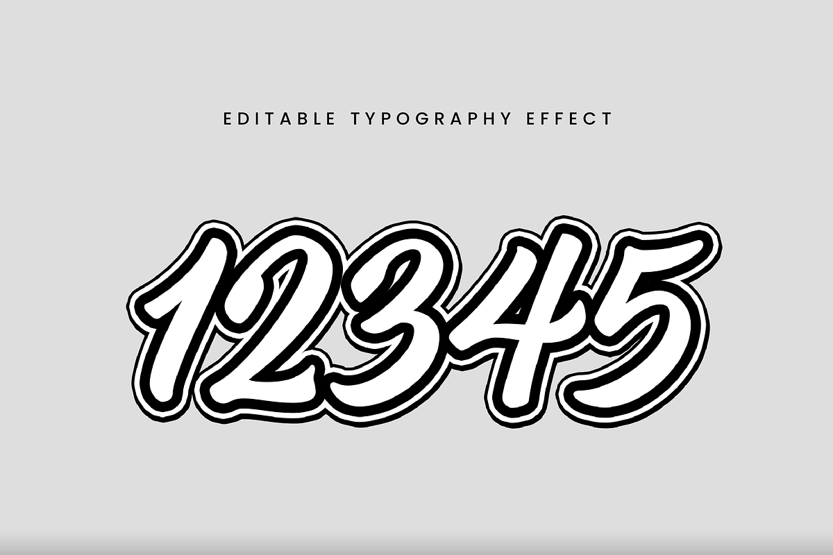 Bold Outline Script Text Effect preview 3