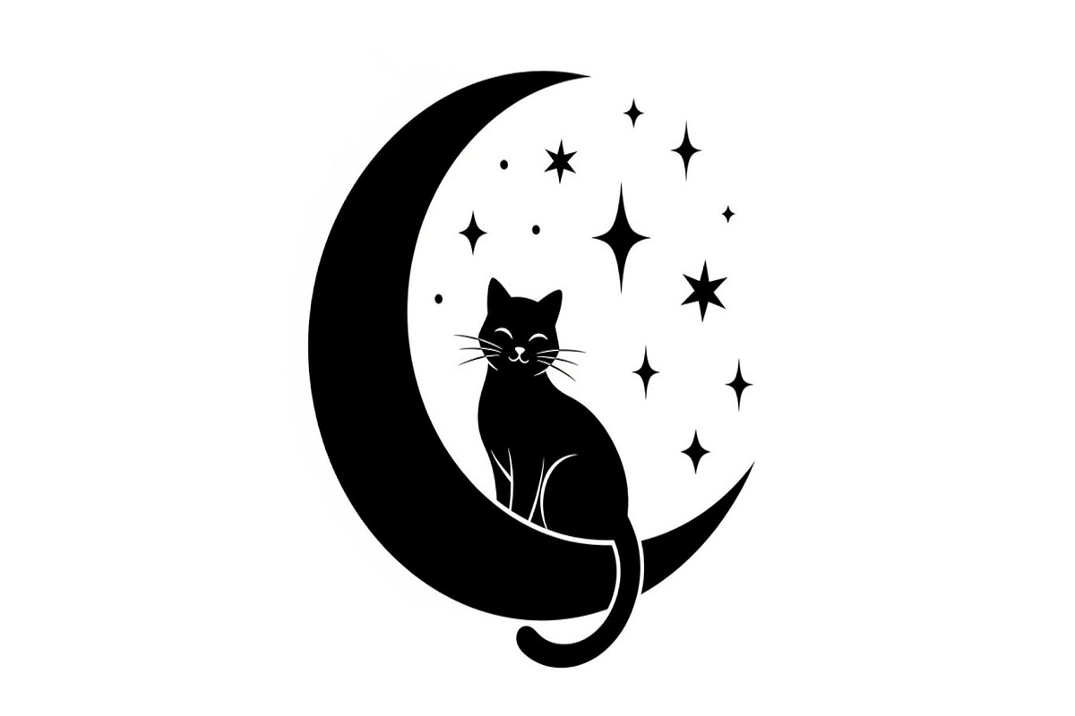 50 Cat Moon Silhouette Vector Bundle, an Illustration by jahid234 (Photo 19 of 51)