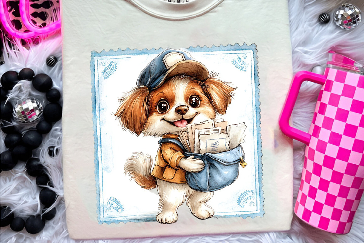 Funny Dog and Cat Postage Stamps, an Illustration by CreationArt (Photo 5 of 9)