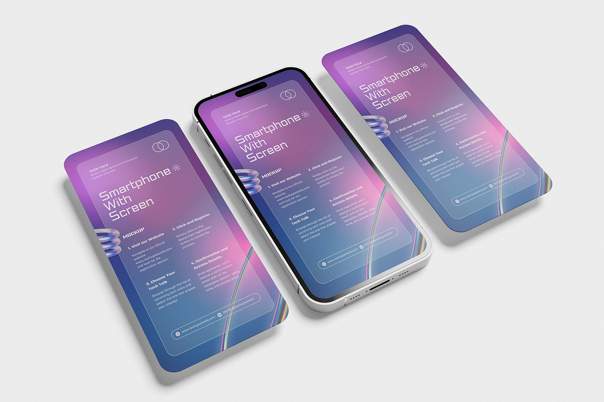 Smartphone With Screen Mockup, an iPhone Mockup by xavier_studio (Photo 2 of 5)