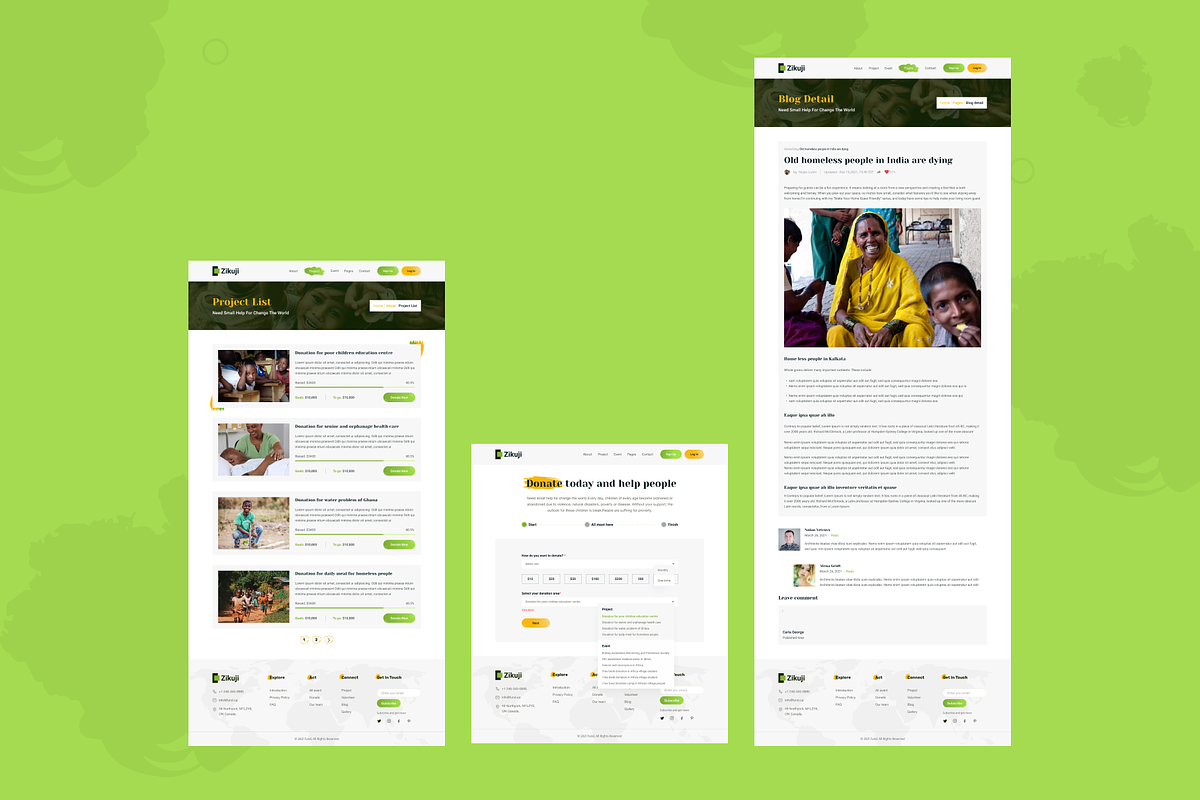 Zikuji-Charity & Fund Rising Website, an UI Kit Template by Pixency (Photo 4 of 11)