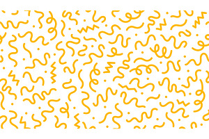 Yellow squiggle noodles, a Decorative Illustration by Vector Tradition