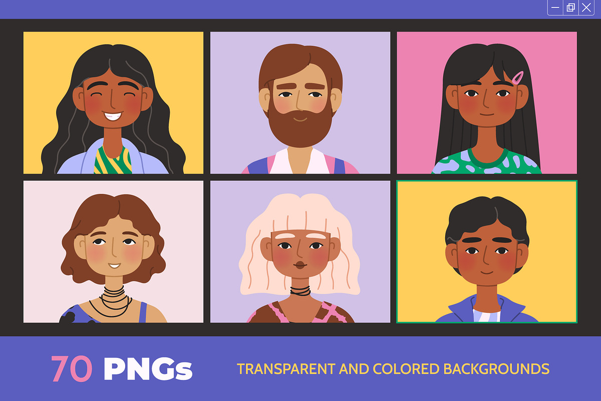 35 Diverse People Avatars, a Person Illustration by IuliiaSavko (Photo 3 of 8)