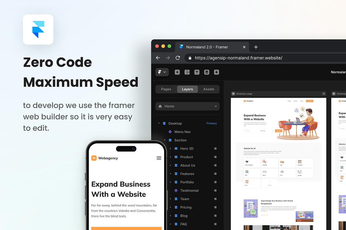 Normaland 2.3 Commercial with Framer, a Landing Page Template by Agensip Design Agency (Photo 5 of 10)