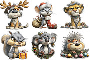 Whimsical Grumpy Christmas Animals, an Illustration by Craft Nest (Thumbnail 9 of 9)