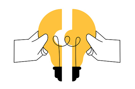 Realizing the idea, hands put the, a Person Illustration by undrey