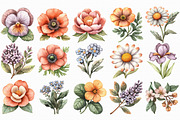 Spring Flowers Watercolor Clipart, an Illustration by Libby Wishes (Thumbnail 7 of 7)