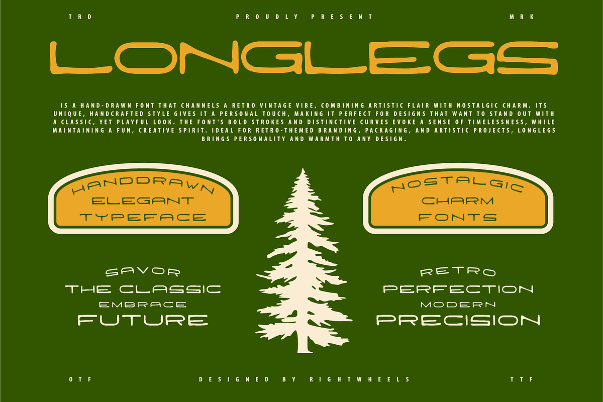 LONGLEGS - Retro Handdrawn Typeface, a Font by Rightwheels (Photo 1 of 10)