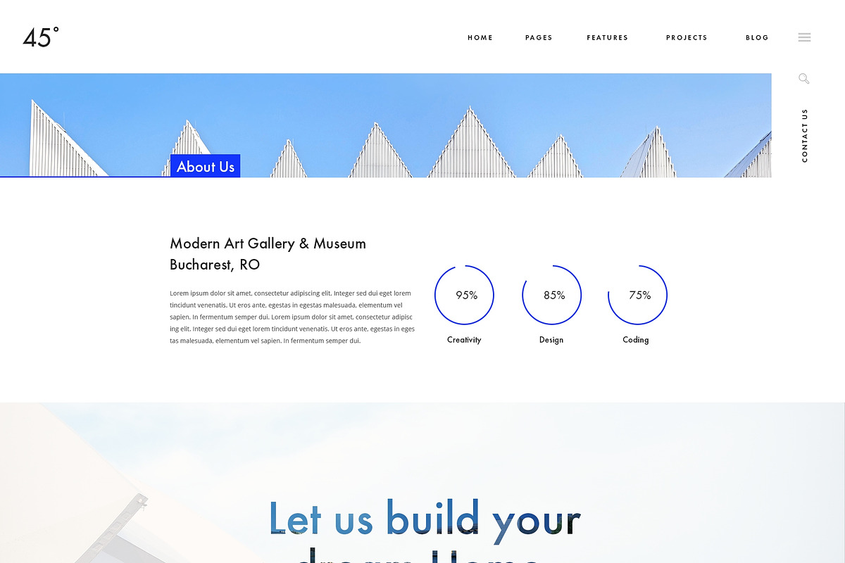 45 Degrees - Architecture Template, a Websites & App Template by Milo Studio (Photo 4 of 7)
