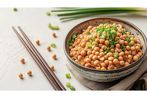 Fermented Soybeans Natto with Green, a Food & Drink Photo by Rodica Ciorba