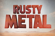 Rusty Metal Text Effects, a Layer Style Add-On by Andrew Skoch Design (Thumbnail 1 of 9)