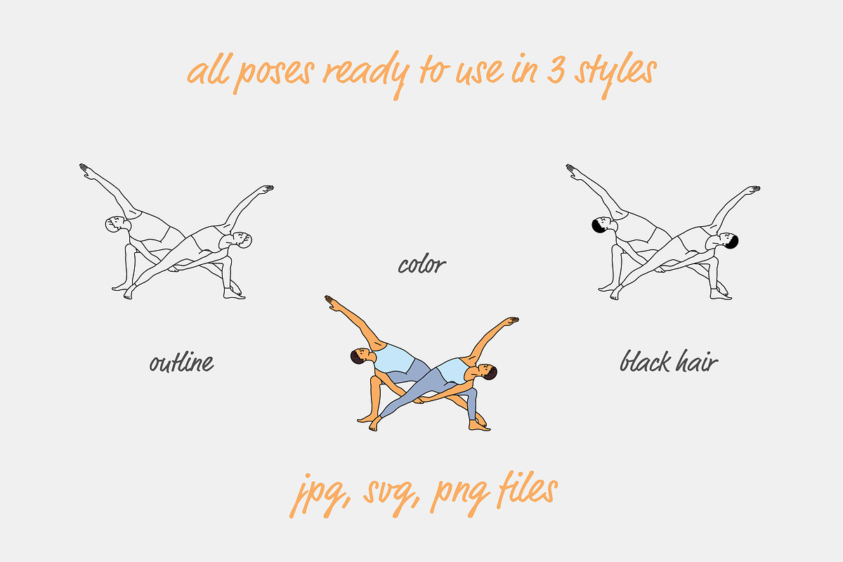 40 Partner Yoga Poses, a Person Illustration by pkahraman (Photo 2 of 4)