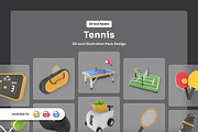 Tennis 3D Icons - Rallya, a Sport Illustration by twinstd (Thumbnail 1 of 6)