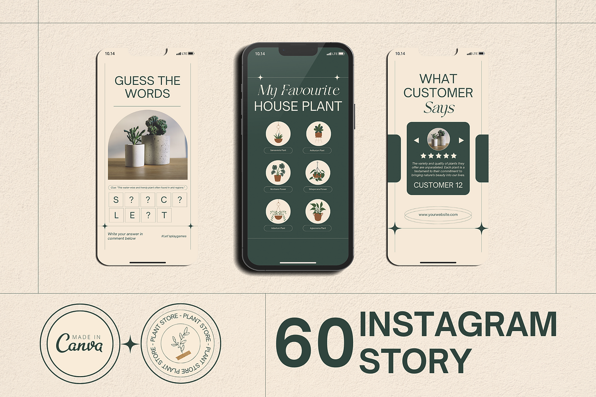 120 Houseplant Instagram Template, a Social Media Template by Branding Victory STD (Photo 5 of 10)