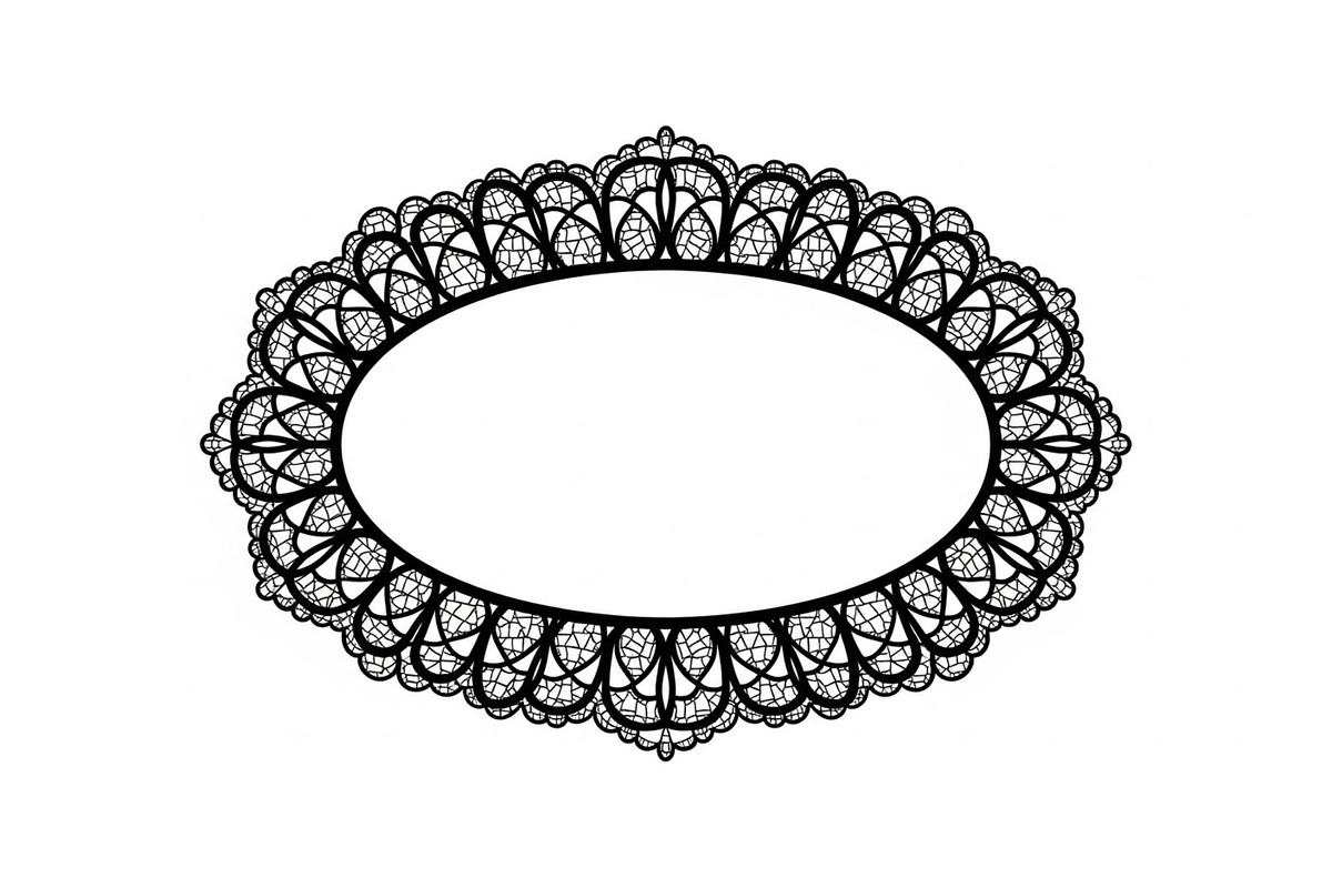 Vintage Lace Oval Frame Bundle, an Illustration by yasushie (Photo 10 of 30)