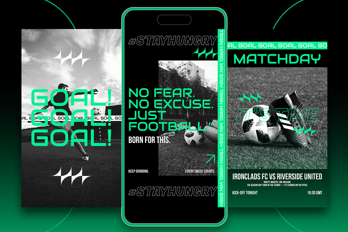 Football Instagram Template Kit, a Social Media Template by Nenjo Studio (Photo 1 of 5)
