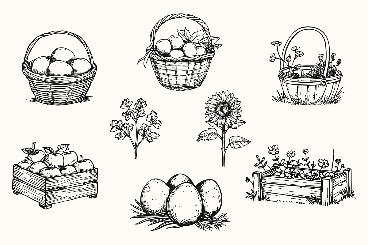 Farm life illustration set, an Object Graphic by NatalieArtShop (Photo 5 of 10)