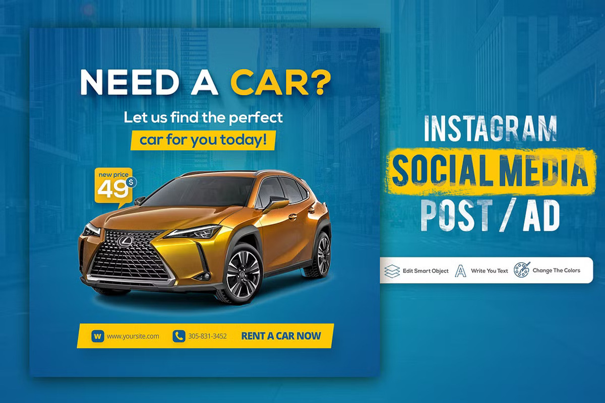 Car Adventure 4x4 Social Media Post, a Social Media Template by zokamaric (Photo 8 of 10)