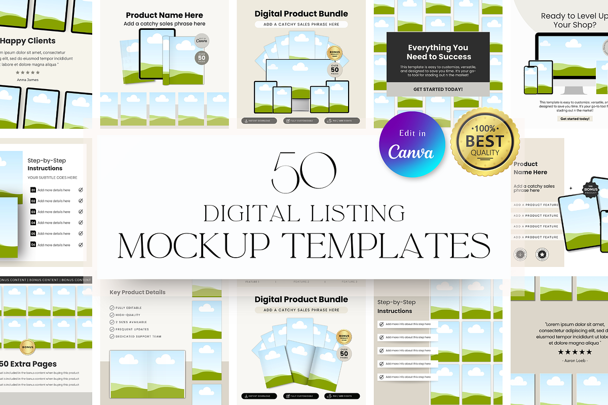 50 Digital Listing Mockup Templates, a Marketing Template by Matisse Studio (Photo 1 of 7)