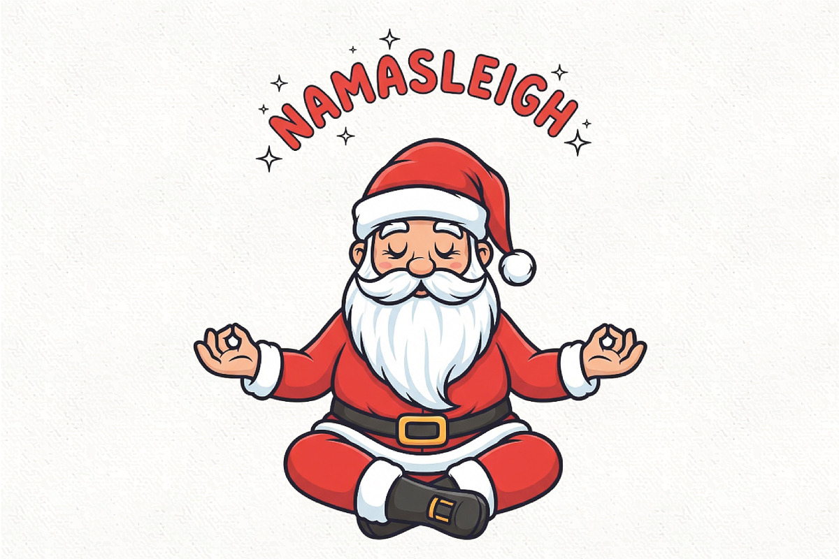 Funny Santa Namasleigh Sublimation, an Illustration by CraftArtStudio (Photo 1 of 4)